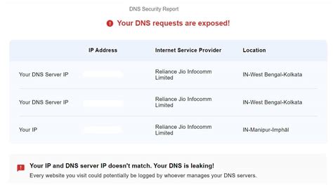 dnsleak test|Test de fuite DNS